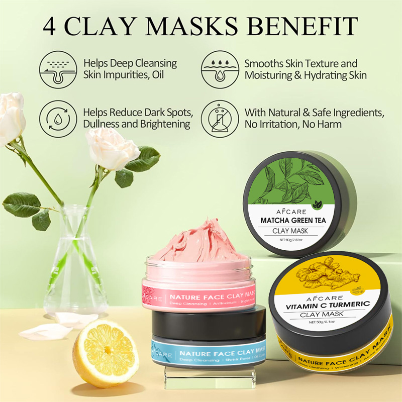 4 Pcs 클레이 페이셜 마스크 세트 심황 비타민 C  - Dust Mask Construction 리뷰 및 가격