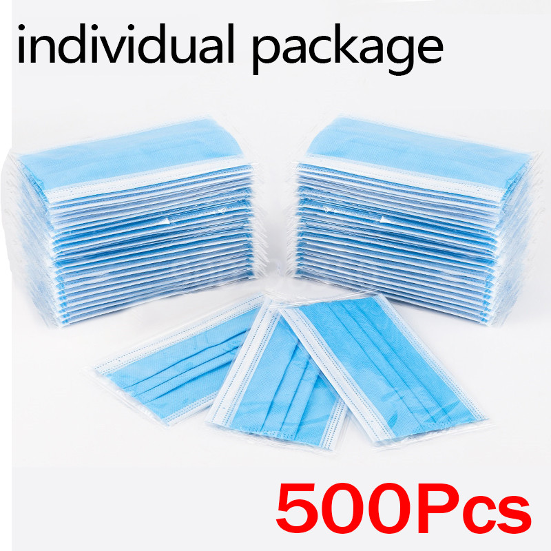 10-500개입 일회용 성인용 개별 포장 마스크 필터  - Disposable Mask Blue 리뷰 및 가격